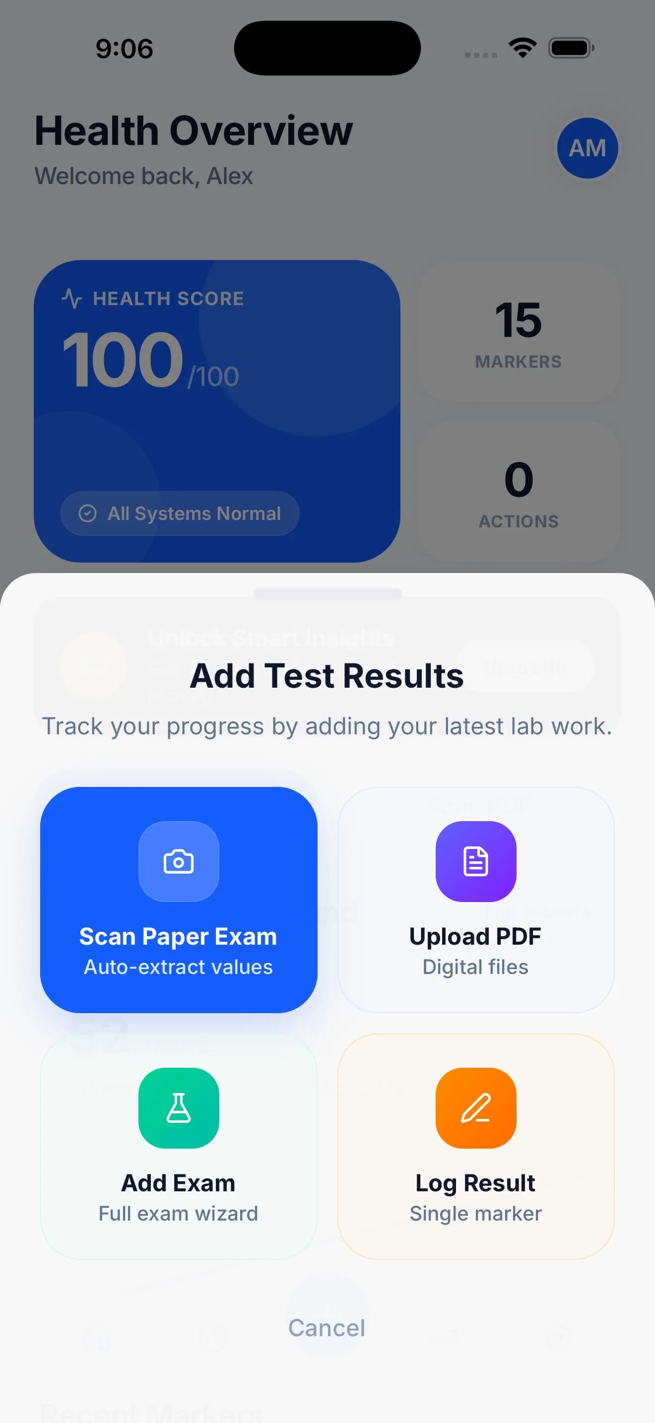 Bllod upload options modal